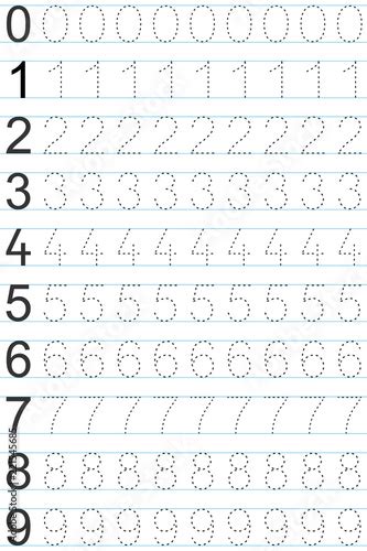 Numbers 0 9 Handwriting Tracing Practice Sheet Writing Training For F23