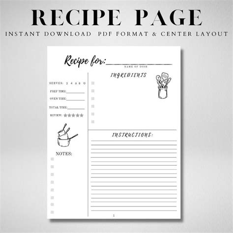 Digital Recipe Book Template Karena Cupp