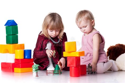 Children Playing With Blocks Stock Image Image Of Leisure