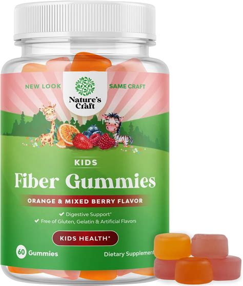 Ikj Kids Fiber Gummy Prebiotics Supplement Soluble Fiber
