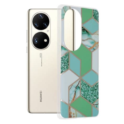 Husa Huawei P Pro Techsuit Marble Series Green Hex