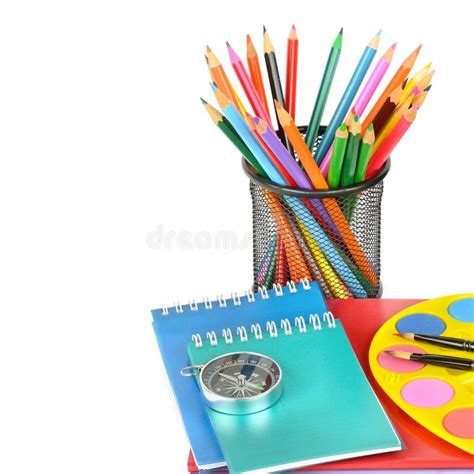 Set Of School And Office Supplies Isolated On White Concept Back To