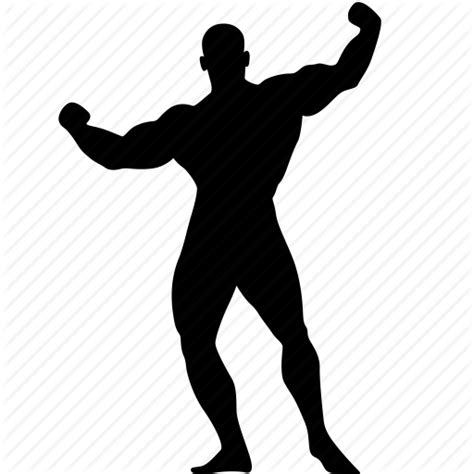 Bodybuilder Flexing Back Muscles Silhouette Openclipa