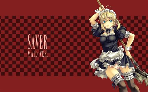 Safebooru Aqua Eyes Blonde Hair Frills Headdress Maid Mop Panties Skirt Solo Thigh Highs