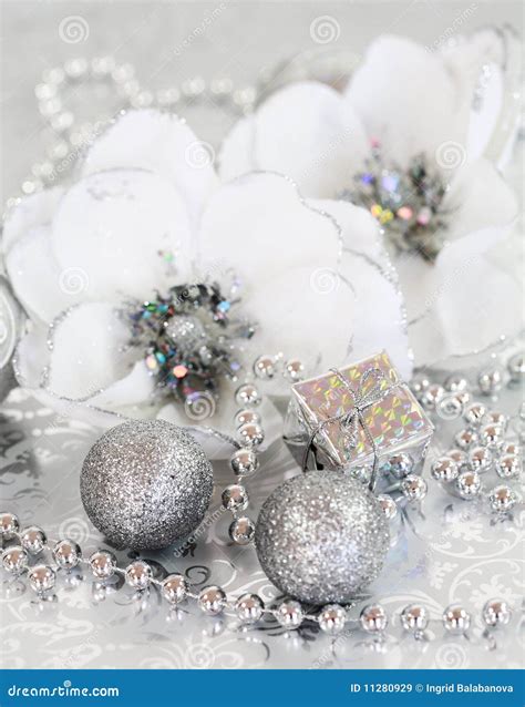 Silver Christmas Stock Image Image Of Decoration Silver 11280929