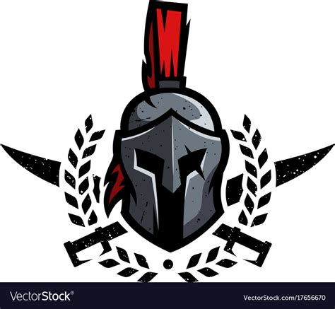Wreath Swords And Helmet Of The Spartan Warrior Vector Image