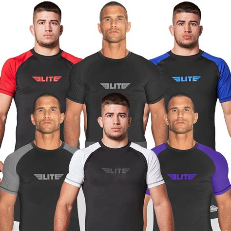 Buy 2022 Elite Sports Jiu Jitsu Bjj Rash Guards Men’s Bjj No Gi Mma Ranked Short Sleeve