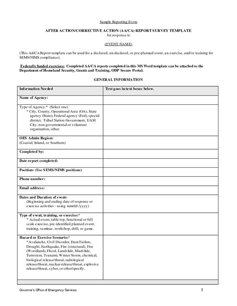 Military After Action Review Template Williamson