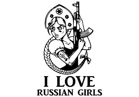 Buy Wall Decal I Love Russian Girls Sticker Hot Girl Gerb Wall Sticker Art