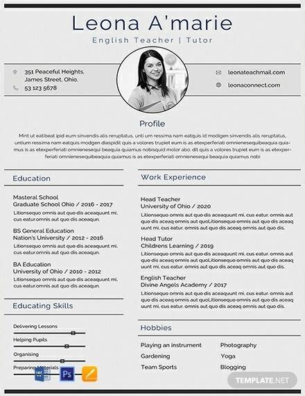 * relevant skills, education, certifications, projects, internships and also, british english is a must over us english, don't forget about it! free english teacher cv template word psd indesign | Teacher resume template free, Teacher cv ...
