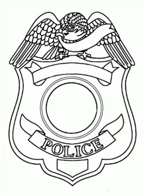 Police Badge Picture Coloring Page Police Badge Coloring Pages