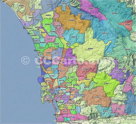 San Diego County Zip Code Map Zip Code Map