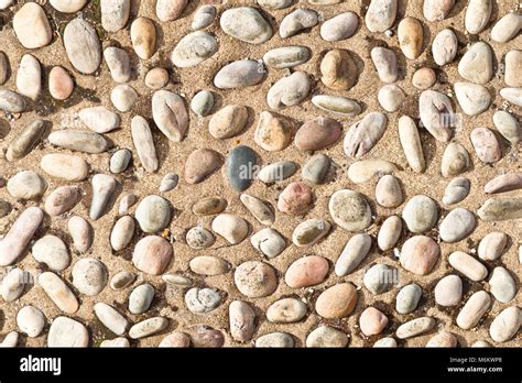 White Pebble Stones On Concrete Texture Seamless Endless Pattern Stock