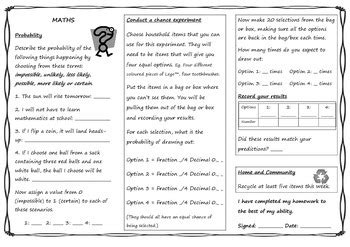 year 6 english homework sheet
