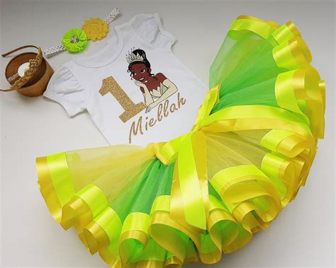 Princess Tiana Birthday Outfit Custom Tiana Birthday Tutu Etsy