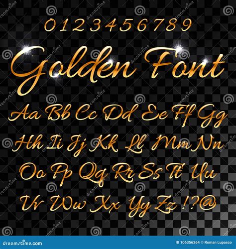 Calligraphic Golden Letters Vintage Elegant Gold Font Luxury Vector