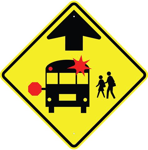 School Bus Stop Ahead Sign Clip Art Library