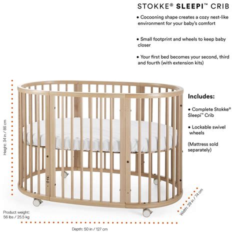 Stokke Sleepi Modern Classic Baby Crib Natural Kathy Kuo Home