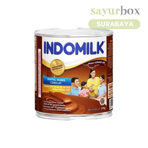 Jual Sayurbox Indomilk Susu Kental Manis Kaleng Rasa Cokelat 370 Gram