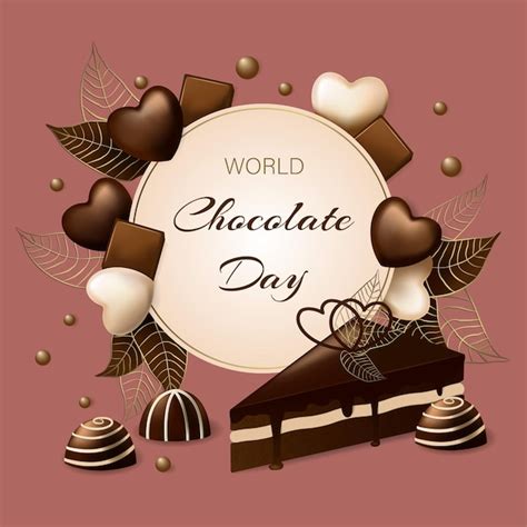 Premium Vector World Chocolate Day Postcard Flyer Banner Etc