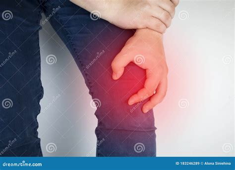 A Man Suffers From Knee Pain Examination By An Orthopedist And