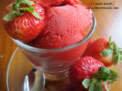 Po Man Meals Fresh Strawberry Sorbet