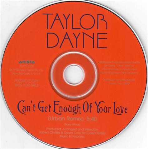 Taylor Dayne Can T Get Enough Of Your Love CD Discogs