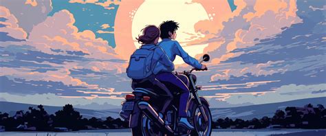 3440x1440 Anime Girl And Boy On Bike Ultrawide Quad Hd 1440p Hd 4k