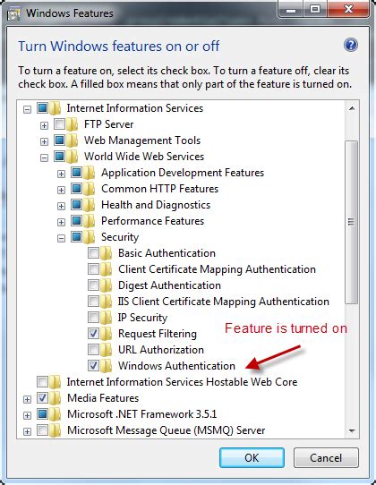 Asp Net In Iis Why Doesn T Window Authentication Show Up As One Of The Options For My Web