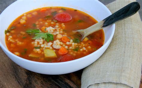 Gourmet Girl Garbanzo Bean Soup With Israeli Cous Cous