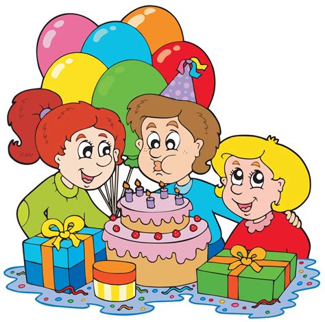 Three Children At Birthday Party Stock Image Vectorgrove Royalty