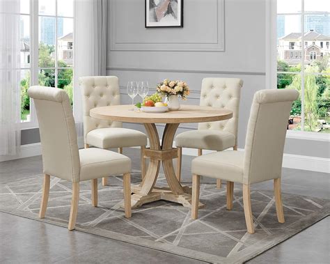 Buy Roundhill Furniture Siena White Washed Finished 5 Piece Dining Set