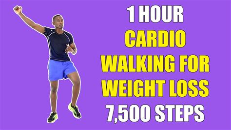 1 Hour Cardio Walking For Weight Loss Burn 600 Calories Walk 7500