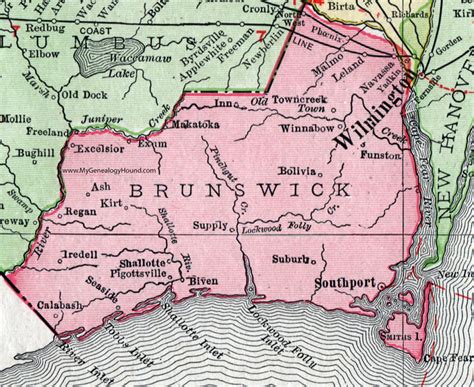 Map Of Brunswick County Nc Maps For You