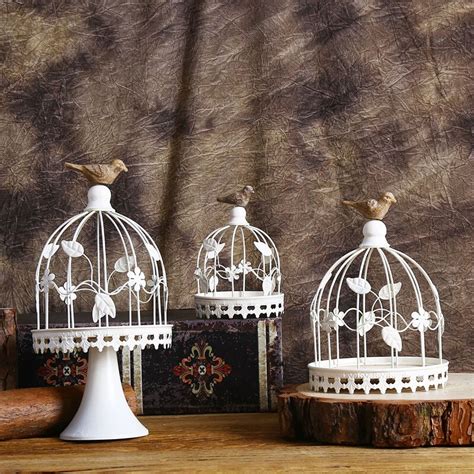 Europe Wrought Iron Birdcage Metal Candle Holder Creative Classic