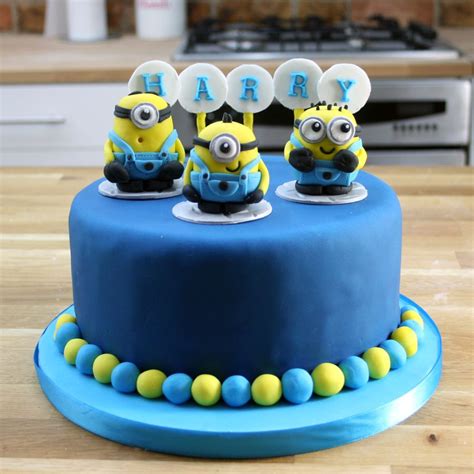 Simple Blue Minion Cake Tutorial Despicable Me Birthday Cakes