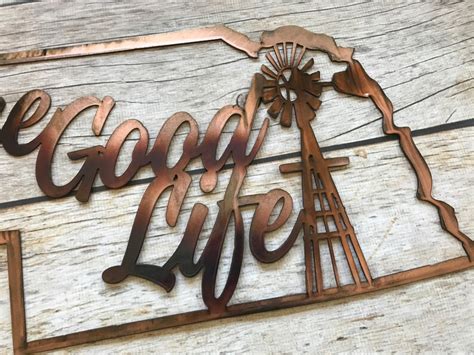 The Good Life Nebraska Custom Metal Artwork Sign Etsy
