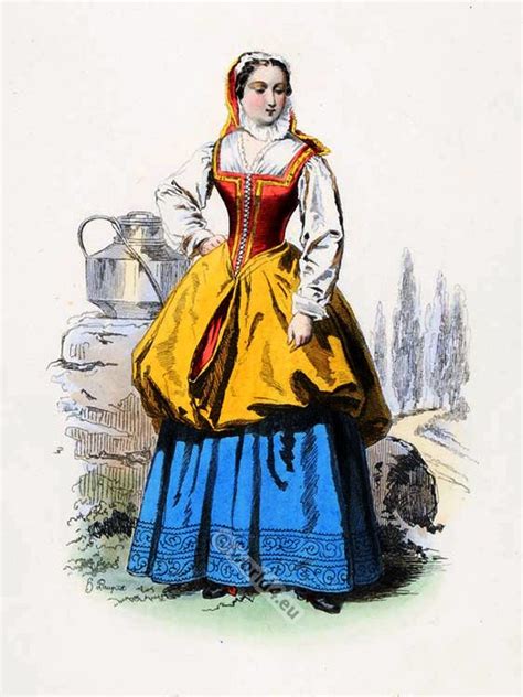 French Milkmaid Of Bagnolet Costume 1680 Laitière De Bagnolet