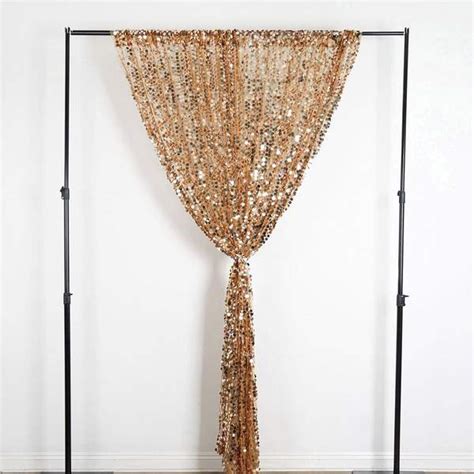 2 Pack 52x108 Gold Big Payette Sequin Curtains With Rod Pocket