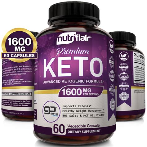 Nutriflair Keto Diet Pills 1600mg Advanced Weight Loss Ketosis