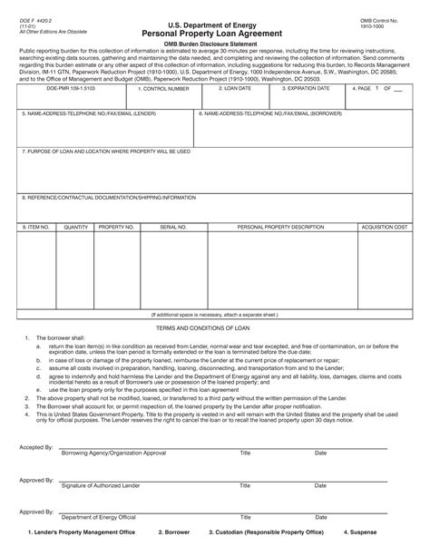 Personal Property Loan Agreement Templates At