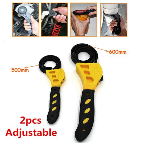 Rubber Strap Wrench Set 500mm And 600mm Adjustable Open Bottle Caps Car