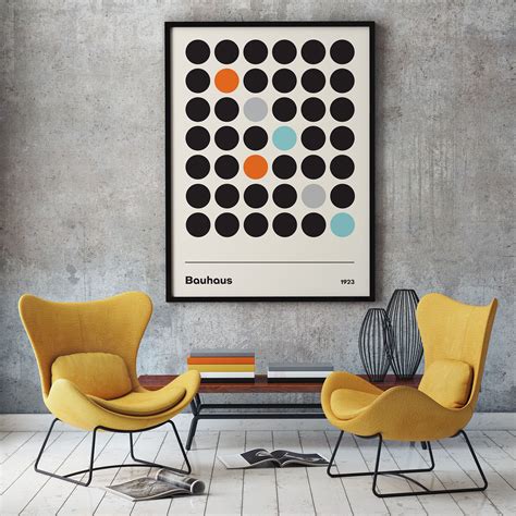 Bauhaus Poster Print Framed Or Unframed Style Geometric Abstract