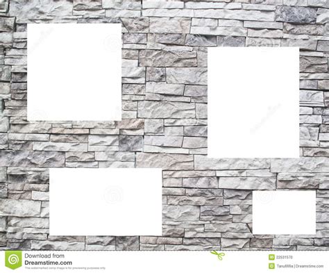 A Stone Wall With White Windows Stock Photo Image Of Brown Pink