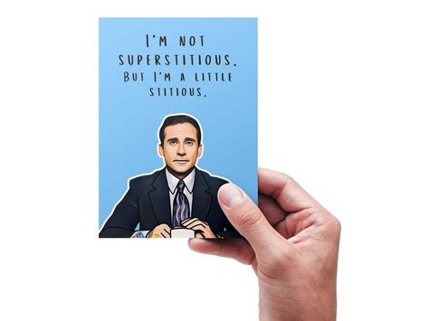 Michael Scott Birthday Card Im Not Superstitious Funny Etsy