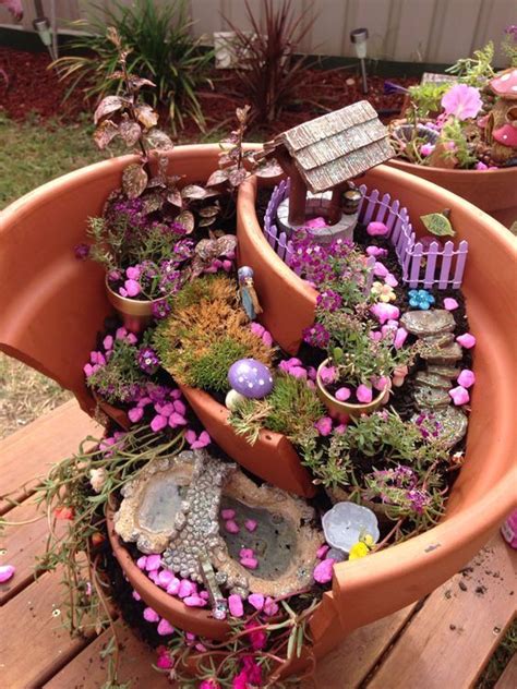 How To Make A Diy Fairy Garden Out Of A Clay Pot Fairy Garden