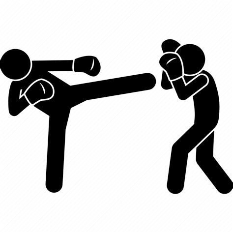 Sport Kickboxing Kickboxer Kick Boxing Defend Icon Download On