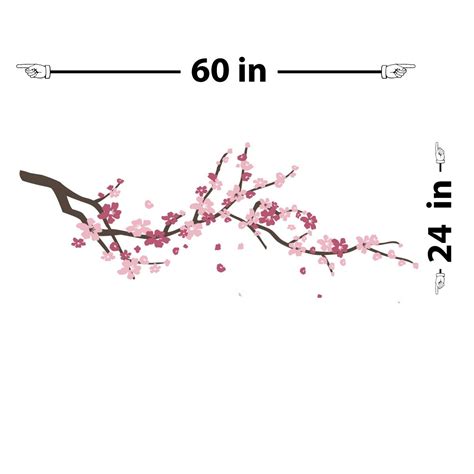 Cherry Blossom Branch Wall Decal | Cherry blossom branch, Cherry blossom drawing, Cherry blossom