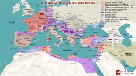 The Provinces Of The Roman Empire Under Augustus Illustration World