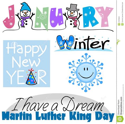 The following is a schedule of stock market holidays and bond market holidays for 2021. January Events Clip Art Set | Lettering Samples ...